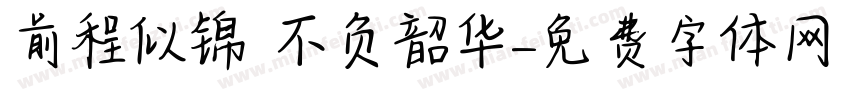 前程似锦 不负韶华字体转换